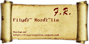 Filyó Rozália névjegykártya